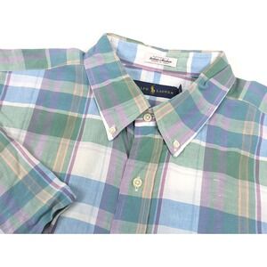 Ralph‎ Lauren Shirt Mens 2XB Multicolor Plaid Indian Madras Woven Button Down